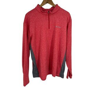 Columbia Mens Red Heather Quarter-Zip Long Sleeve Pullover Size XL